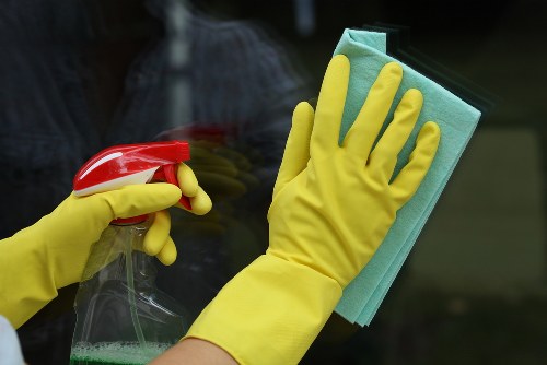 Customer completing a secure payment for carpet cleaning services